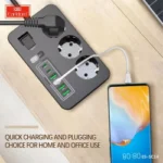 Multiprise 9-en-1 à Charge Rapide 3000W-16A - 4 Port USB + 2 Ports USB-C + 3 Prises – Image 2