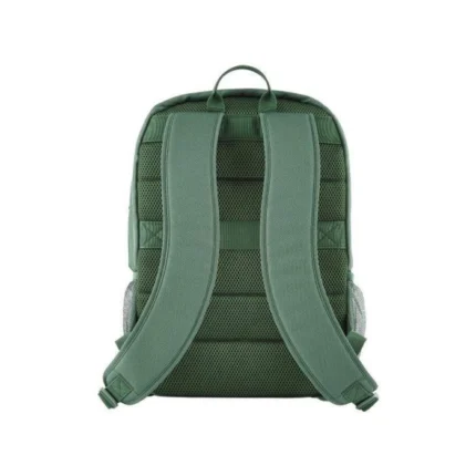 Sac à dos vert avec des bretelles rembourrées et un design ergonomique.