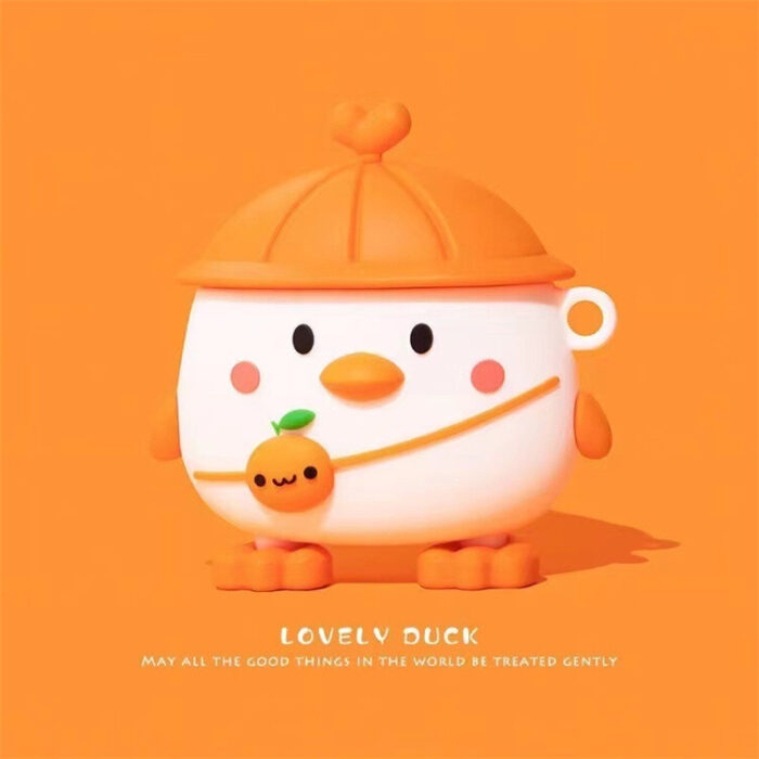 Pochette pour Airpods (1-2-3ème Gen – Pro) – Canard Orange – Image 1