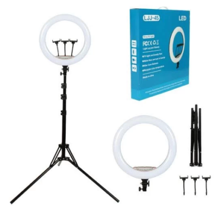 Ring Light LED Pro 45cm et Triple Support Téléphone