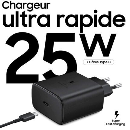 Chargeur ultra rapide 25W (avec câble)